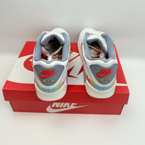 Men's Nike Air Max 90 PRM "Sound Wave" Smmt Wht/Bright Crimson - Picture 2 of 10